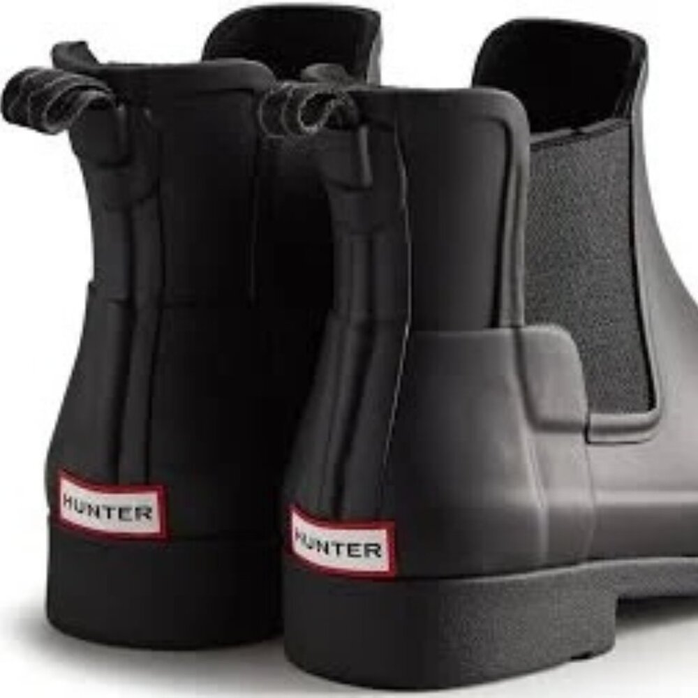 Hunter Refined Slim Fit Chelsea Boots – Size US 8 – Black